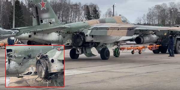 Mesin Su-25 yang rontok terkena rudal pencari panas