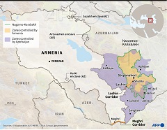 Armenia Azerbaijan map