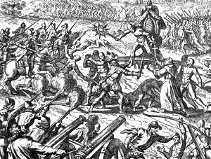 Francisco Pizarro traps Incan emperor Atahualpa