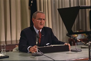 President Lyndon B. Johnson on television november 17, 1967