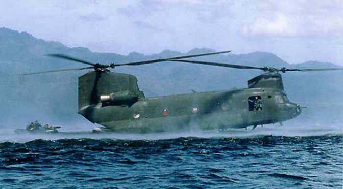 Boeing CH-47 Chinook in water