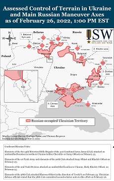 Peta kondisi terkini Knflik Ukraina Vs Rusia