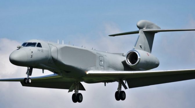 The Israel Aerospace Industries (IAI) conformal airborne early warning and control (CAEW) aircraft