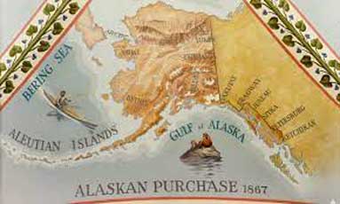 Alaska dibeli dari Rusia sebesar $ 7,2 juta, sekitar 2 sen / acre ($ 4.19/km ²), oleh Sekretaris Negara Amerika Serikat William H. Seward.