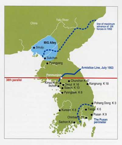Peta MiG Alley di korea Utara