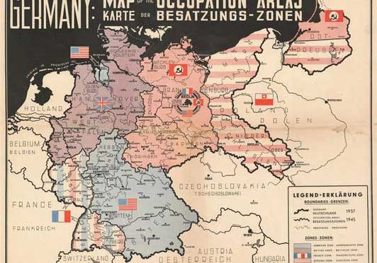 Peta pendudukan atas Jerman setelah perang Dunia 2(1945)