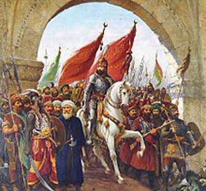 Mehmed Sang Penakluk memasuki Konstantinopel, lukisan oleh Fausto Zonaro