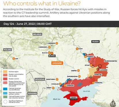 Peta pertempuran di Ukraina 27 Juni 2022