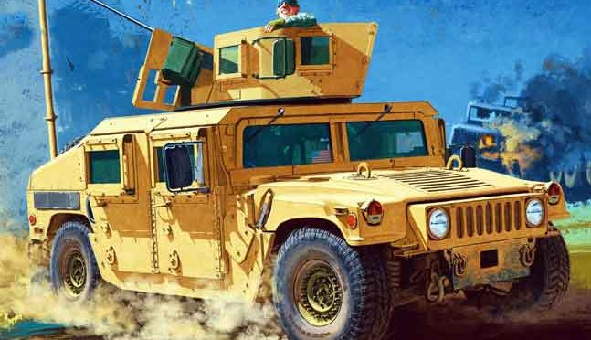 Humvee M1151 Enhanced Armament Carrier (Up-Armored Capable) atau versi Humvee dengan peningkatan perlindungan