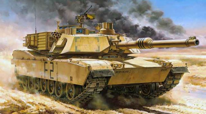 M1 Abrams adalah tank tempur utama generasi ketiga Amerika yang dirancang oleh Chrysler Defense (sekarang General Dynamics Land Systems)[9] dan dinamai General Creighton Abrams. Diciptakan untuk peperangan darat lapis baja modern dan sekarang menjadi salah satu tank terberat dalam pelayanan dengan hampir 68 short ton (hampir 62 metrik ton),