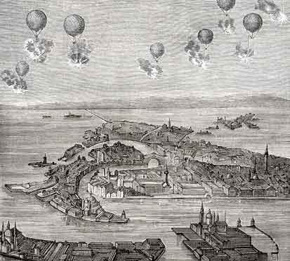 Bom di atas Venesia 1849