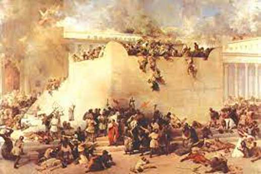 15 Juli 70 M : Perang Yahudi-Romawi Pertama, Titus dan pasukannya menerobos tembok Yerusalem (Tanggal 17 Tammuz dalam kalender Ibrani)