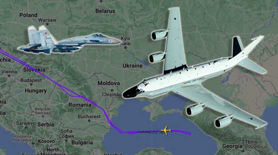 Rusia hampir menembak jatuh pesawat RAF di atas Laut Hitam
