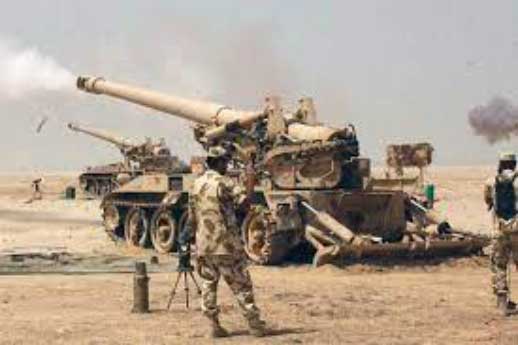 Tentara Bahrain M110A2 selama latihan tembak